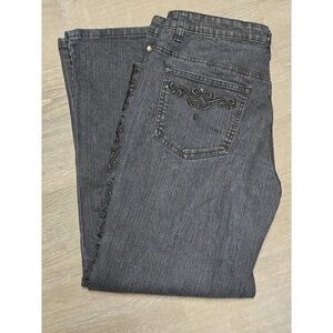 COS Jeans Women's Black Embroidered Denim Jeans‎ Size 12P